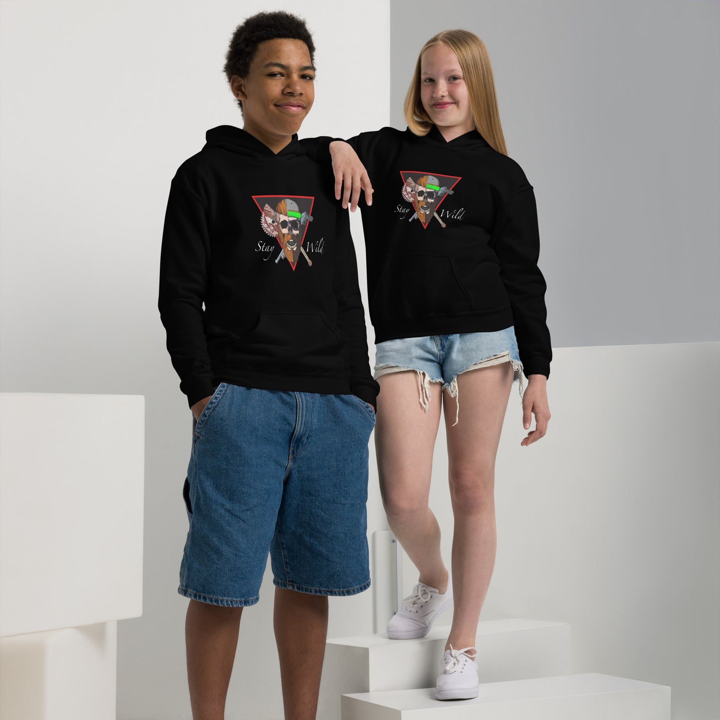 Youth heavy blend hoodie (stay wild)